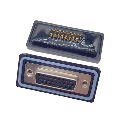 D-SUB-26P母头焊线式高密度防水車針连接器 D-SUB-26P母头焊线式高密度防水車針连接器