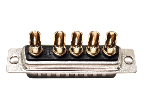 大电流 5W5 公头 焊线式 光孔 黑胶连接器 大电流 5W5 公头 焊线式 光孔 黑胶连接器