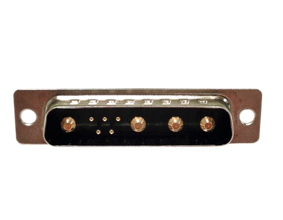 大电流 9W4 公头 直插板 黑胶连接器 大电流 9W4 公头 直插板 黑胶连接器