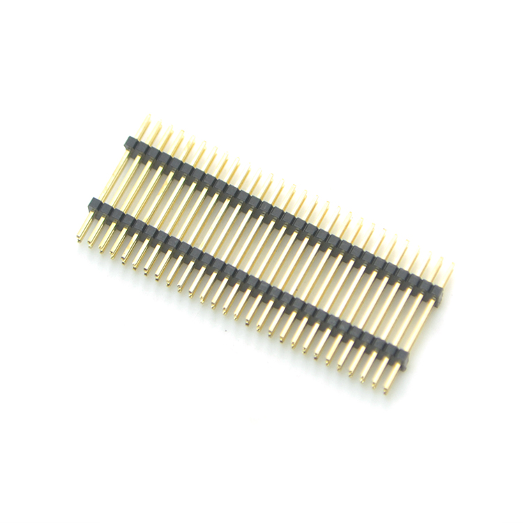 1.27间距 双排 双塑 直插 排针 L=15mm