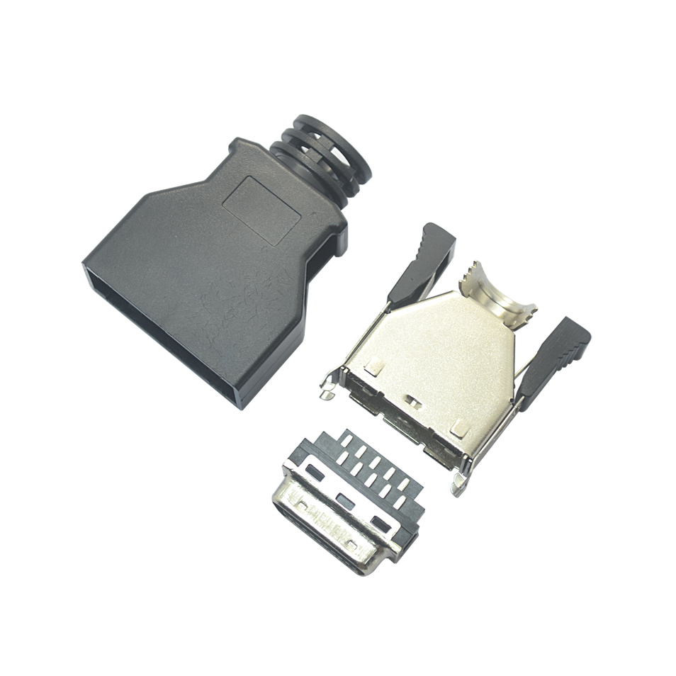 SCSI 20P公头鱼钩型焊线式黑色