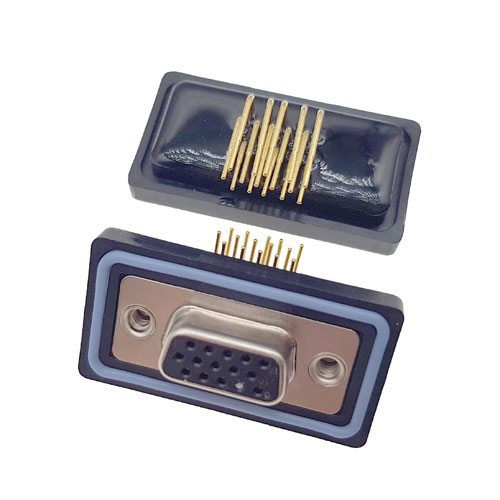 D-SUB-15P母头90度高密度防水車針连接器 D-SUB-15P母头90度高密度防水車針连接器
