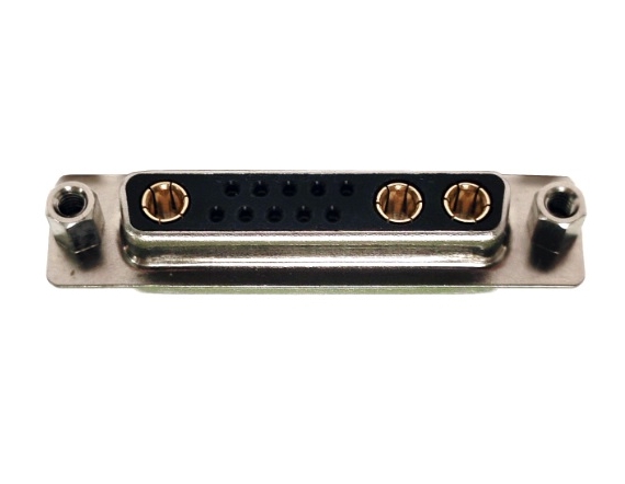 大电流 13W3 母头 直插板 前铆螺母 黑胶连接器 大电流 13W3 母头 直插板 前铆螺母 黑胶连接器